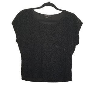 💙 (3 For $15) Forever 21 Leopard Print Cropped Top Blouse SZ S